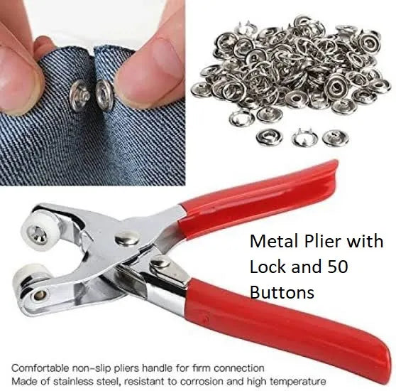 Metal Snaps Buttons with Fastener Pliers Tool Kit Five Buckle Set Sewing FREE BUTTONS Set for Diy Crafts Home Sewing Accessories