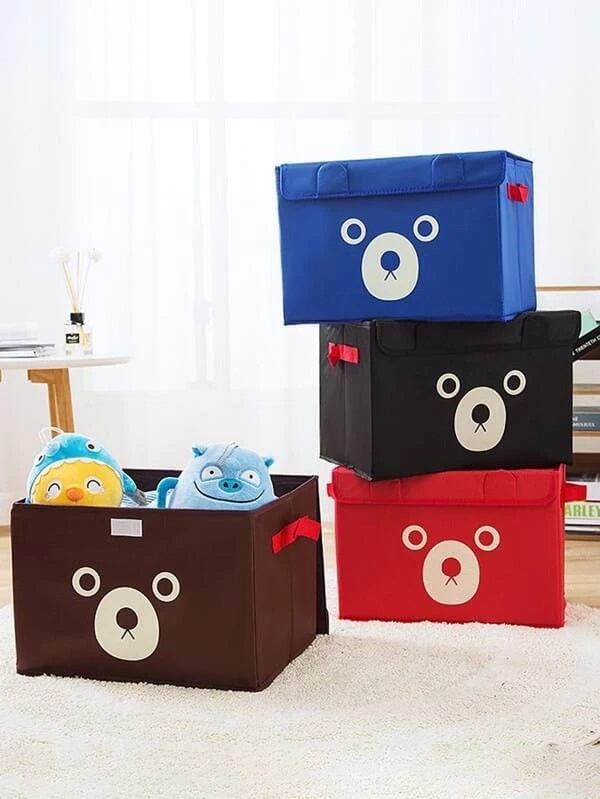 Pack of 2 Cartoon Panda Printed Foldable Storage Bins Quilt Basket Kid Toys Organizer torage Boxes Cabinet Wardrobe Storage organizer